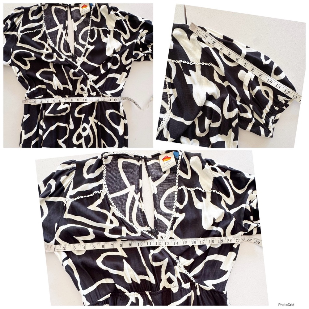 Black & White Graphic Wrap Jumpsuit - Picture 10 of 12